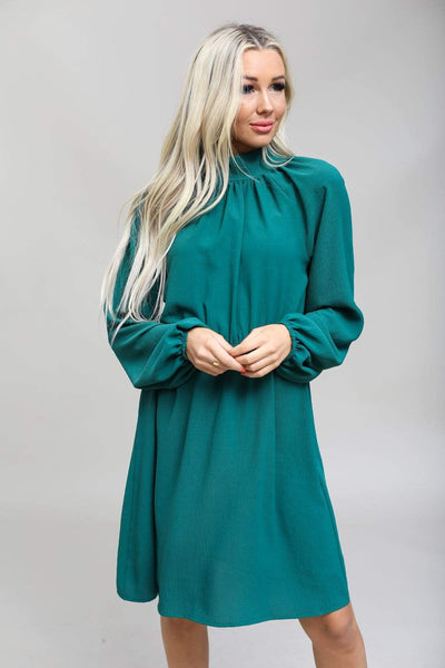 2 Hearts Coming Soon Hunter Green / S / 09-L-02 Luxe Highneck Dress